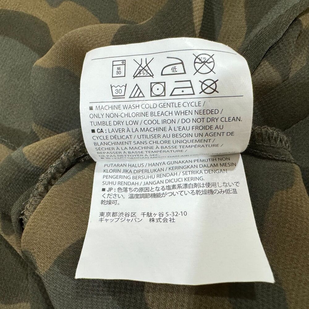 Old Navy Women Shirt Sz S Sheer Camouflage Long Sleeve Button Down