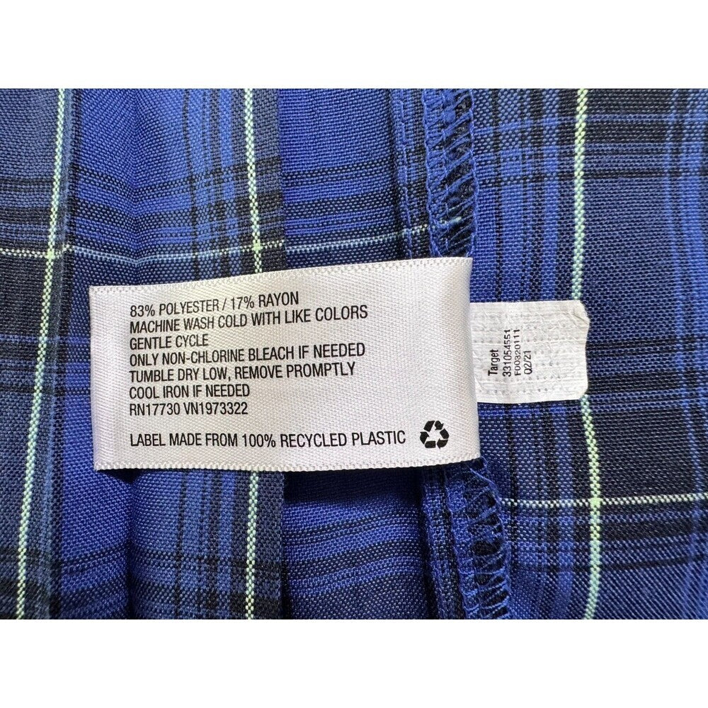 Wild Fable Ladies Sz XS Plaid Skirt Pleated Blue and green lines