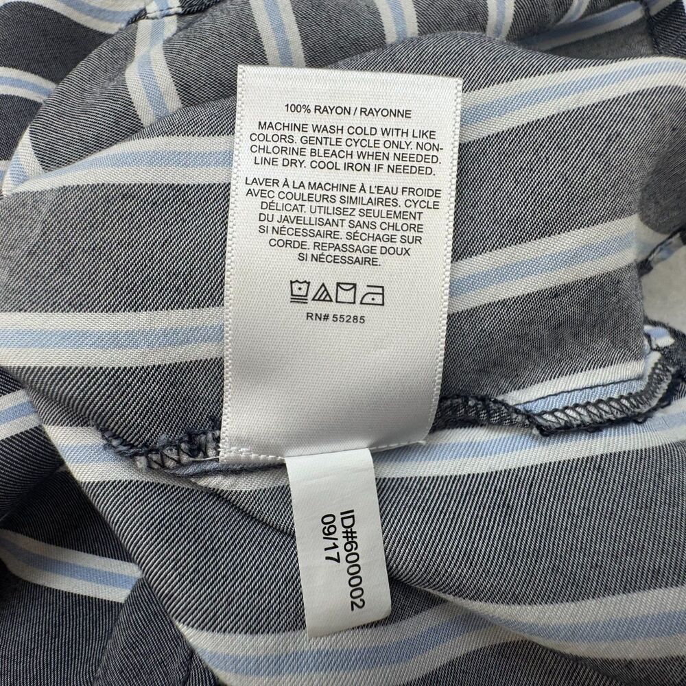 Express Crop Crop Top Sz XS Stripe Gray Blue White Flounce Back Zipper