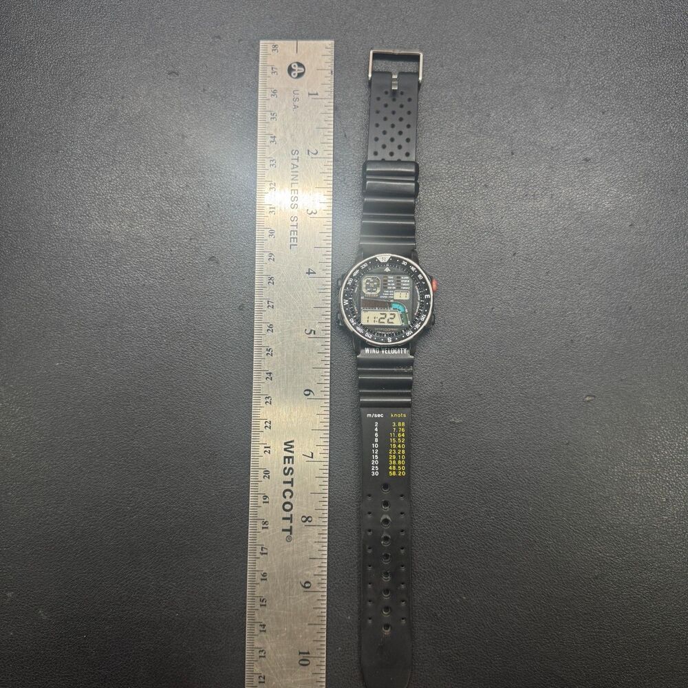 Vintage Citizen Wind Velocity Digital Watch 42-8035 Water Resist