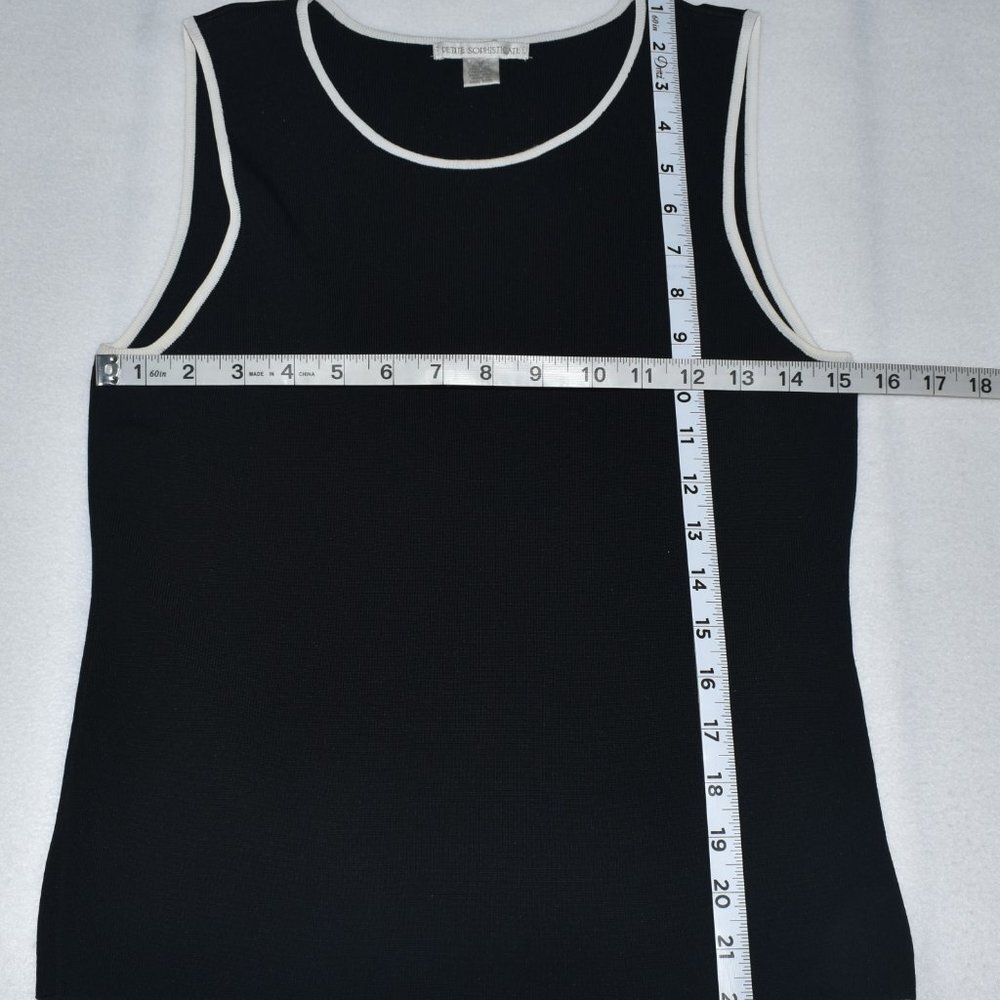 Petite Sophisticate Women Sz M Tank Top Size S Black Round Neck Sleeveless