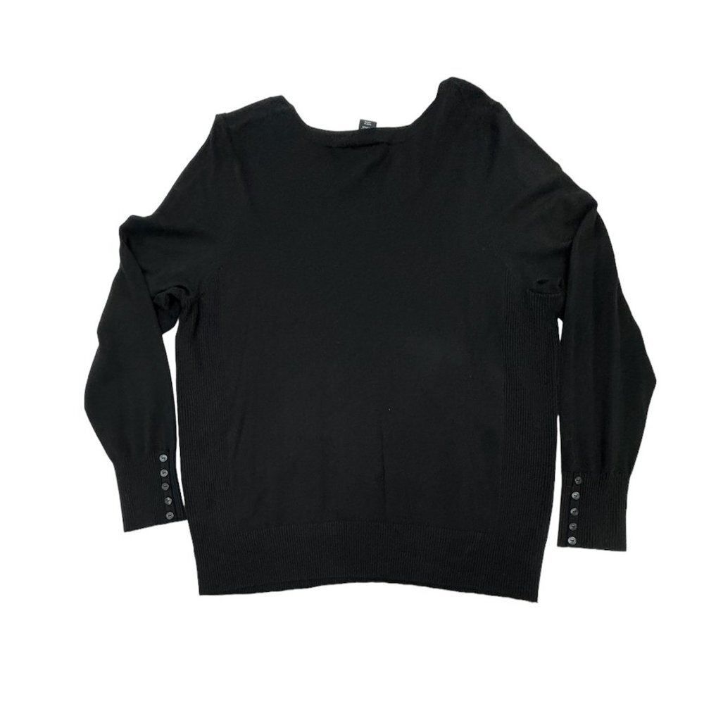 Lane Bryant Women’s Plus Size 18/20 Black V-Neck Lightweight Sweater Long Sleeve