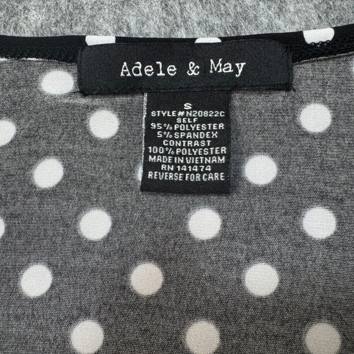Adele & May Women Blouse Sz S Polka Dot Sweetheart Neck Sheer Balloon Sleeve