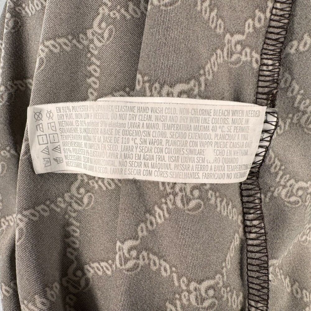 Forever 21 Women Crop Top Sz L Brown Print crew neck short sleeves