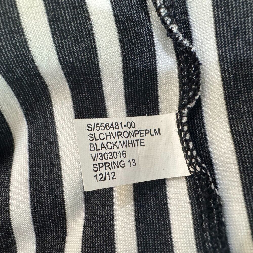 Banana Republic Top Sz 4 Knit Striped Peplum Sleeveless VNeck Zipper
