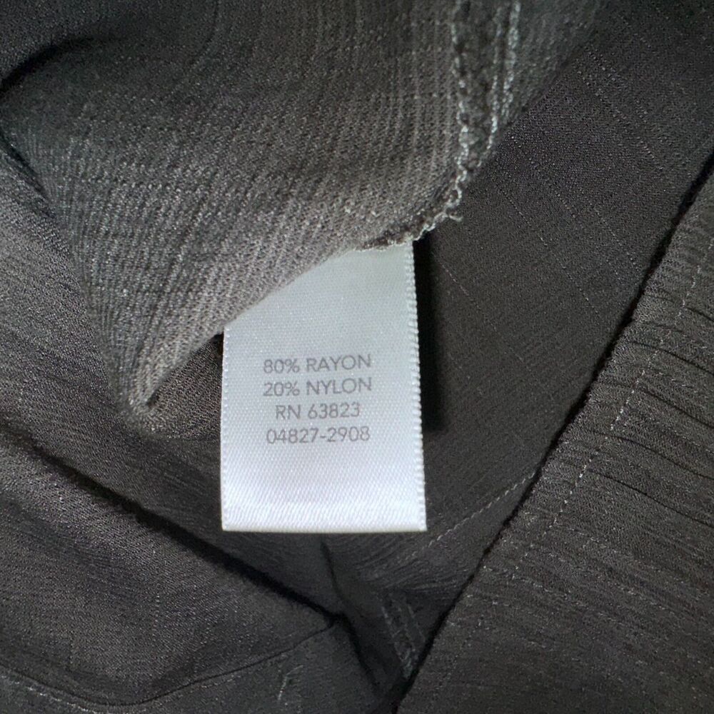 Christopher & Banks Blouse Sz PM Dark Sage button up 3/4 sleeve peplum pleated