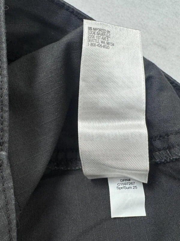 NWT Eddie Bauer Women's Ripstop Shorts Size 16 Black Outdoor Hiking Travel B2247