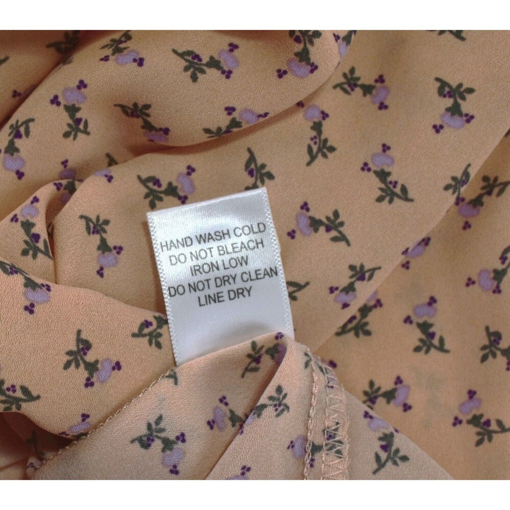Sweet Rain Top Peach and purple flowers - Sleeveless Blouse - Size S