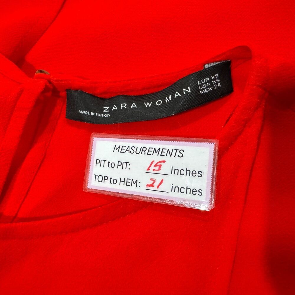 Zara Woman Tank Top Sz XS Red Faux Wrap Sleeveless