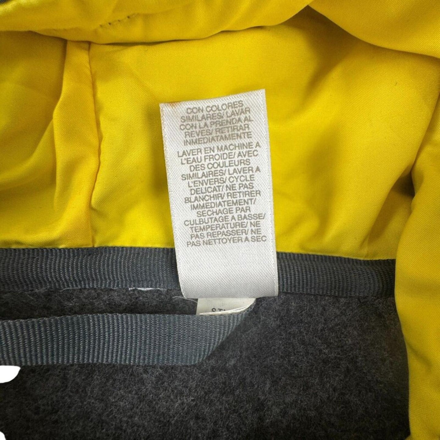 Women’s Gray Fleece Hoodie L Yellow Lined Hood 1/4 Zip Kangaroo Pocket