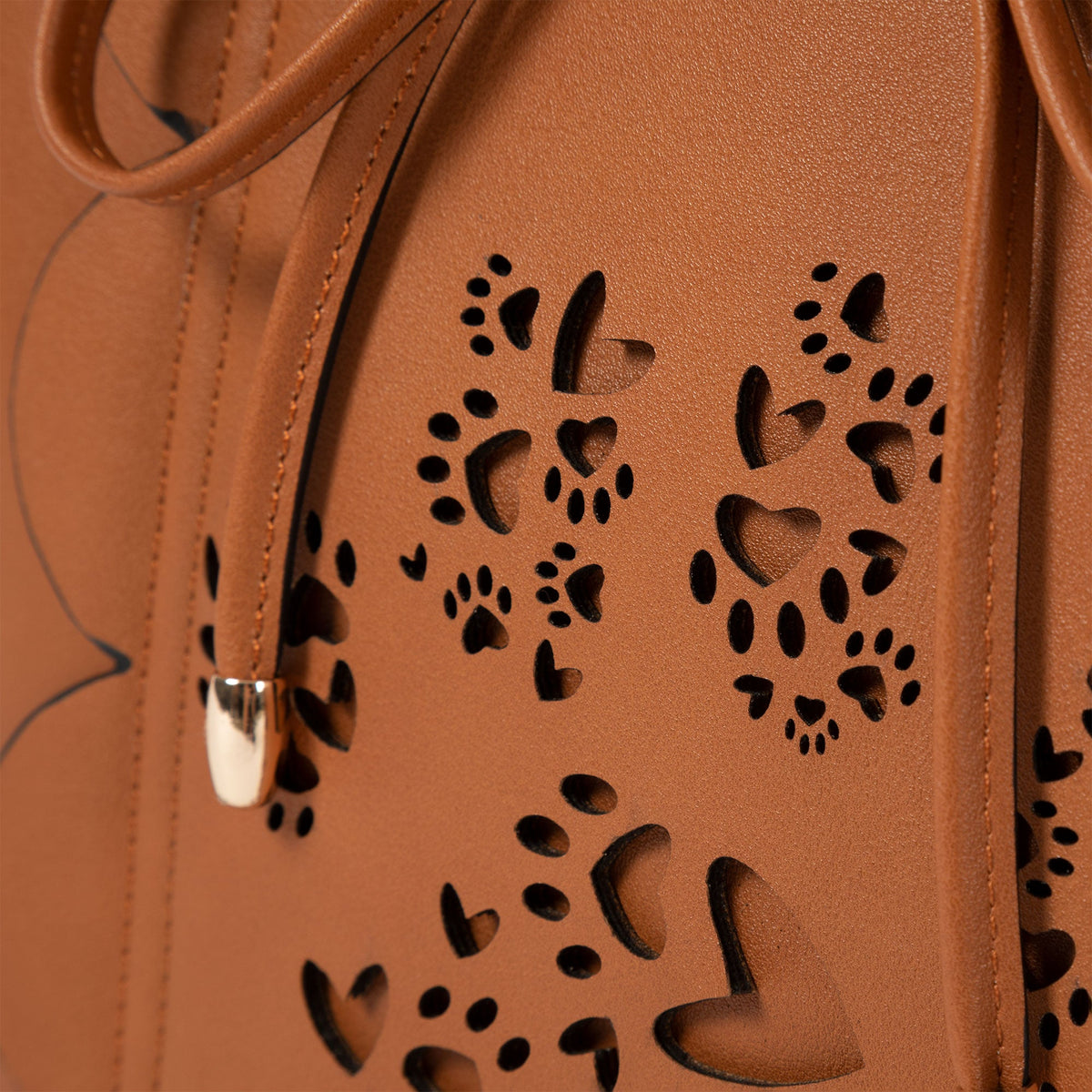 GreaterGood Bow & Hearts Paw Print Faux Leather Handbag