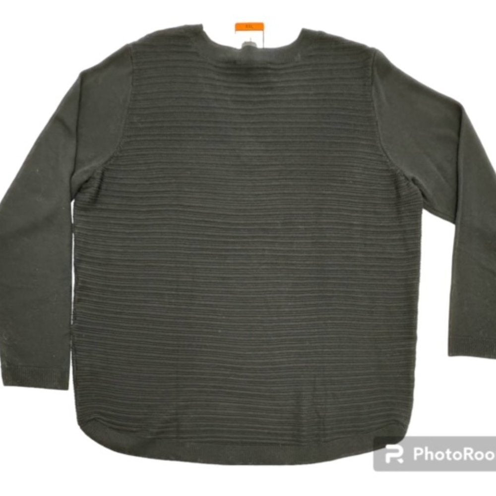 Hilary Radley Women's Size XXL Textured V-Neck Pullover Sweater