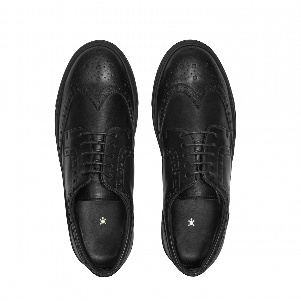 MOCALMO Women's Aida Leather Wingtip Sneakers – Black