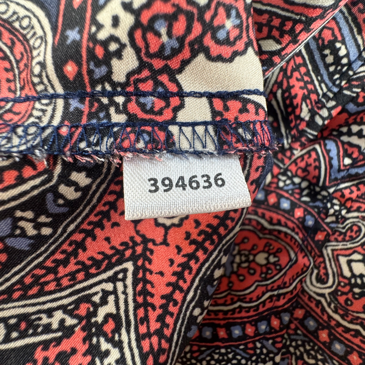 Ann Taylor Petite Women's Paisley Sleeveless Blouse Navy Coral Size XSP