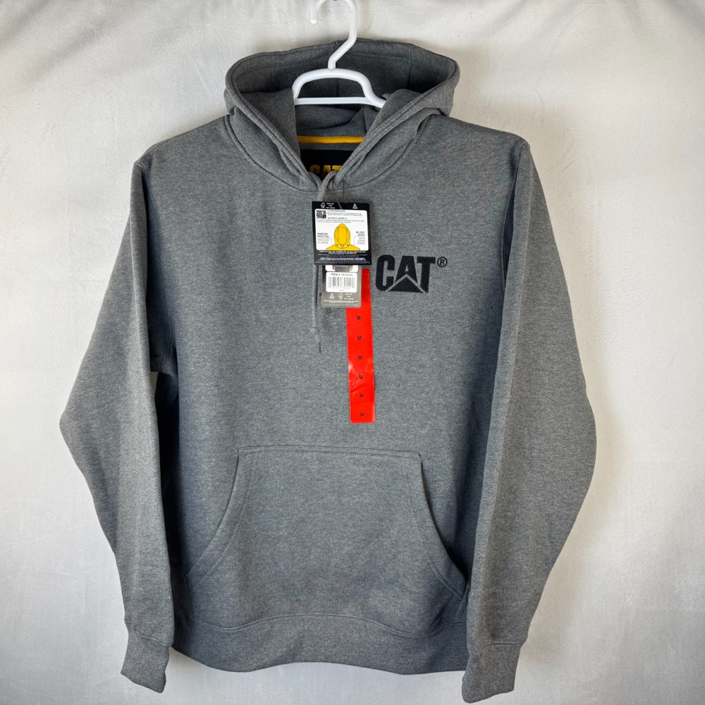 Front view of Cat hoodie men shirt gray size m