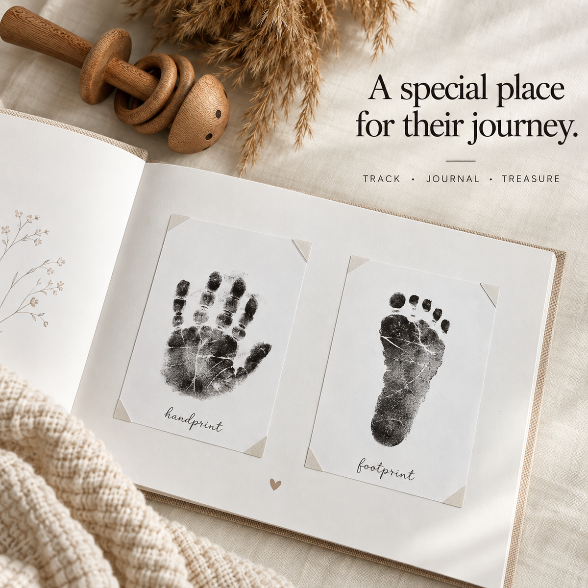 Little Treasures Mess-Free Baby Handprint & Footprint Keepsake Kit