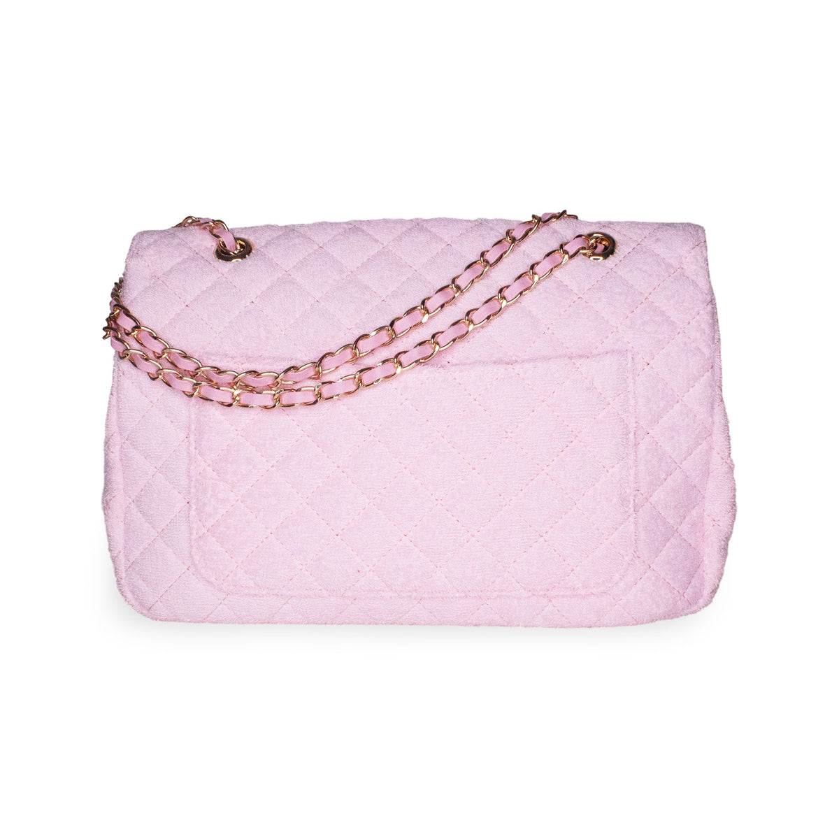 BEACH HAUS Medium Shoreline Quilted Terrycloth Flap Bag – Blush Pink