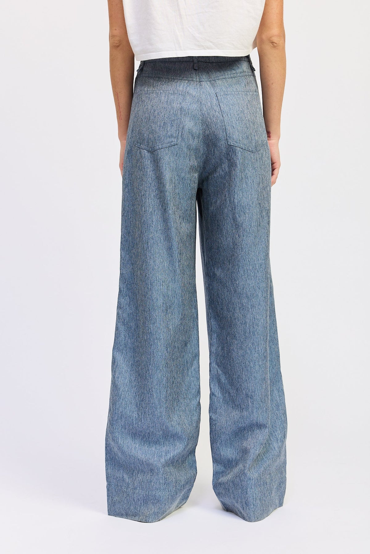 Emory Park Jovie Belted Wide Leg Trousers – Denim Blue Trousers