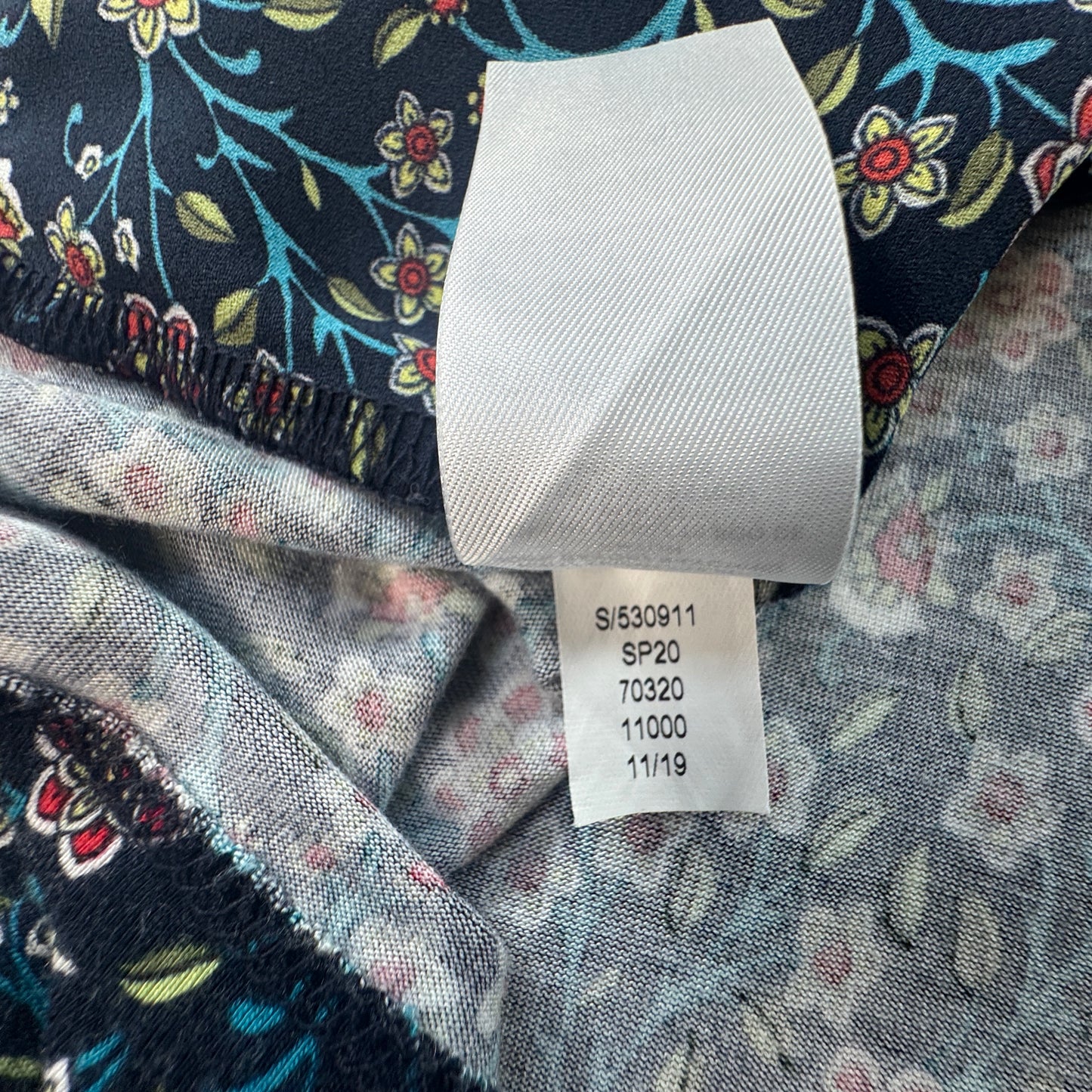 LOFT Floral V-Neck Sleeveless Blouse Navy Multicolor Size S