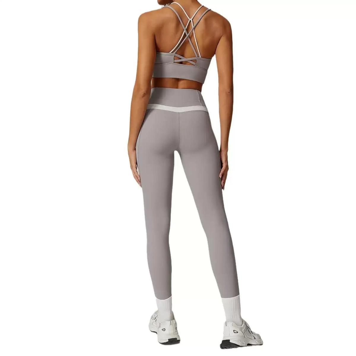 ContourFlex Two-Tone High-Waisted Leggings with Pockets