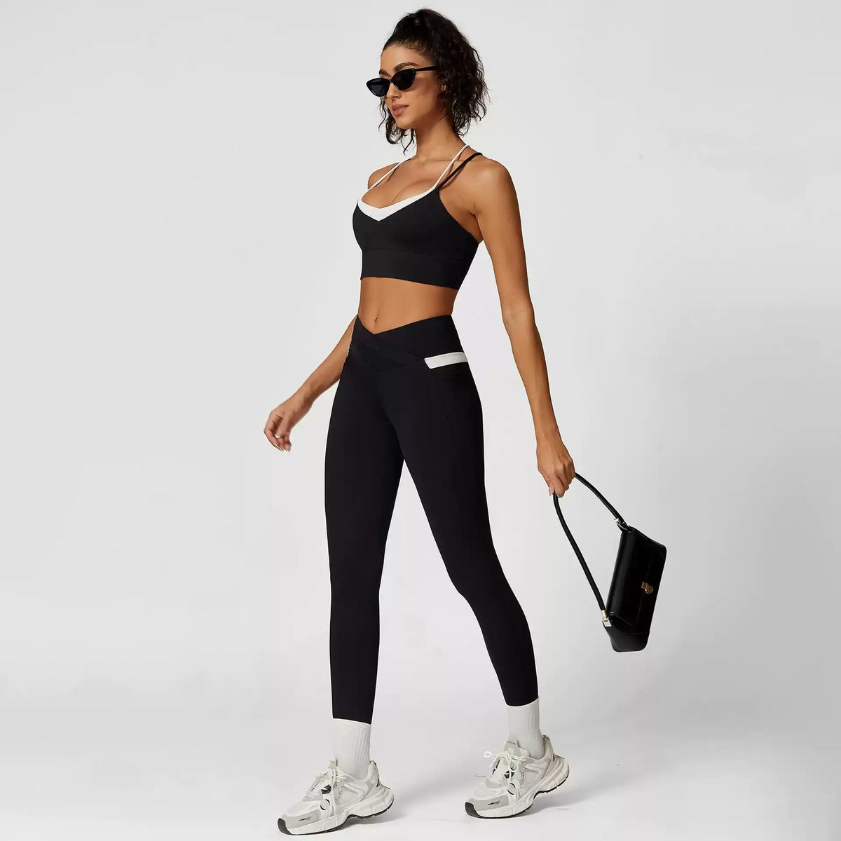 ContourFlex Two-Tone High-Waisted Leggings with Pockets
