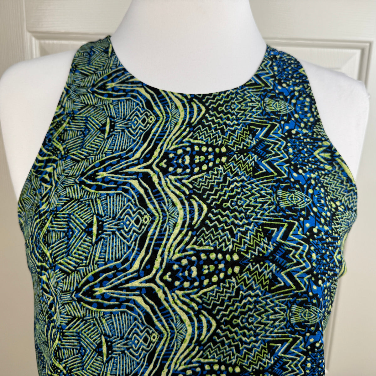 Sanctuary Clothing Abstract Print Wrap Halter Blouse Size M
