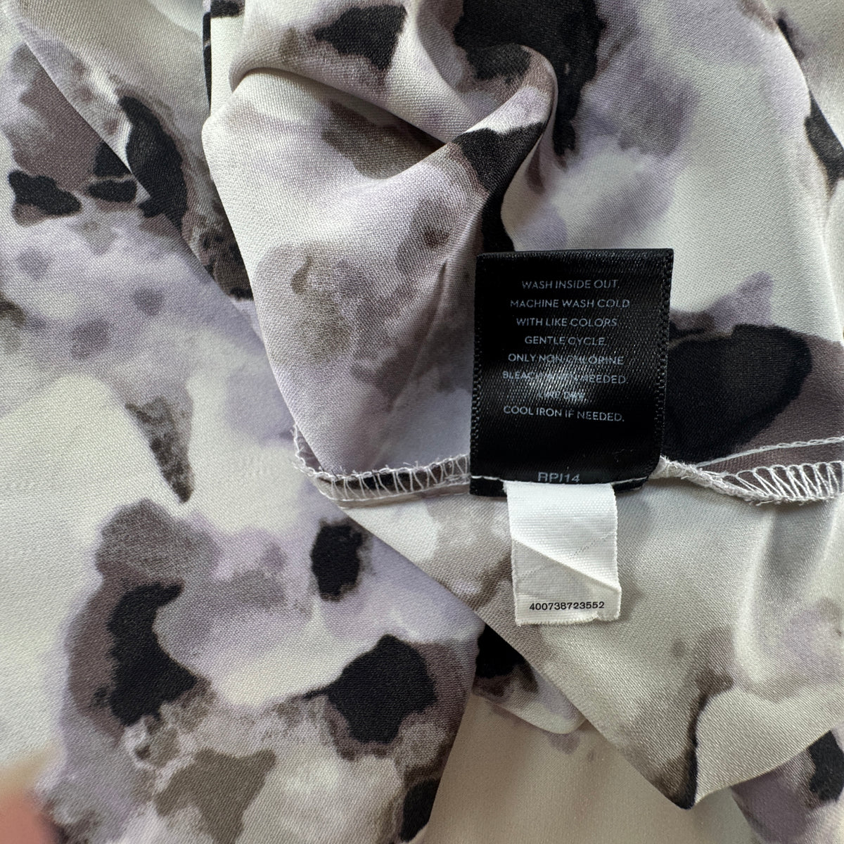 Simply Vera VeraWang Women's Floral Button Front Blouse Purple Black Size PL