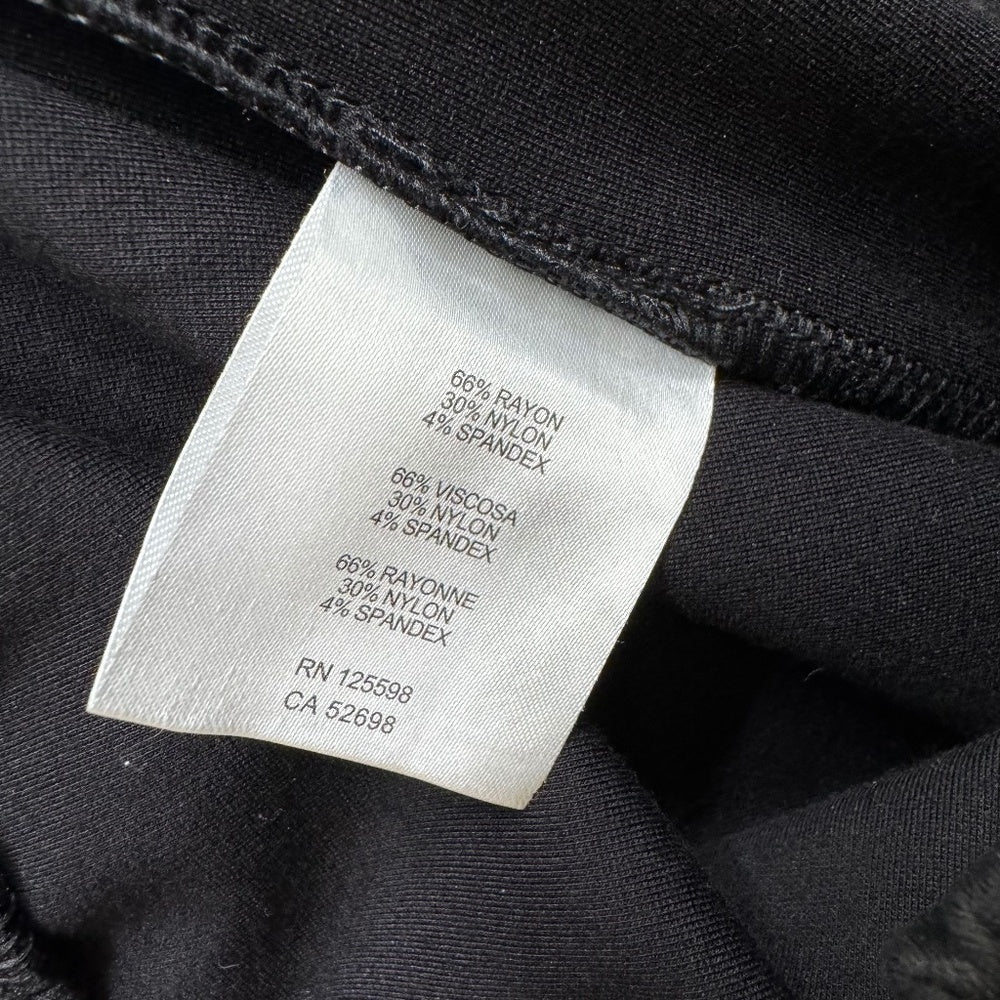 Ellen Tracy Women Dress Pant Sz XL Black Faux pocket pleated side legs