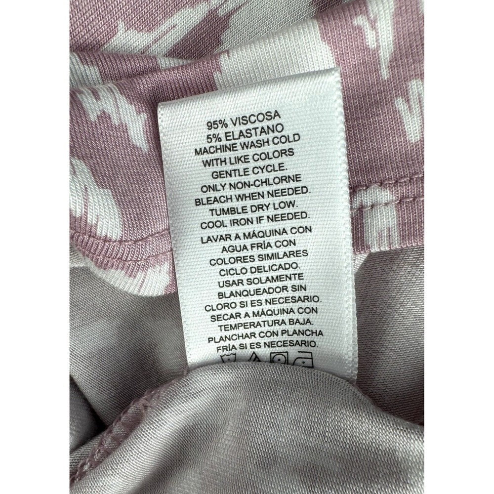 Ellen Tracy Top Sz XXL Dusty Pink and White Short Sleeve Scoop Neck