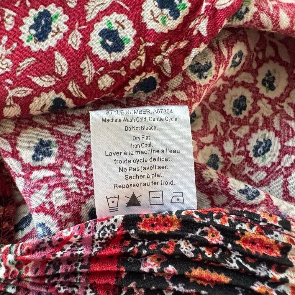 Anthropologie One September Tank Top Sz S Tamarosa Accordion Back Split Neck