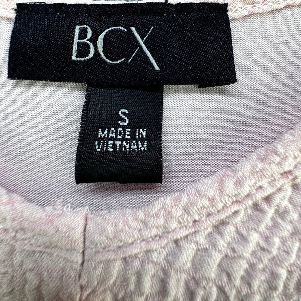 BCX Juniors Textured Tie-Front Pink Top Short sleeve Size Small
