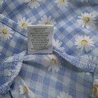 Crave Fame Blouse Women Sz L Style Peri Combo Light Blue Plaid Floral NWT