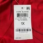 Share Alfani Women Size 1X Style Lin Breeze Red VNeck Button Down Cuffed Long Sleeves