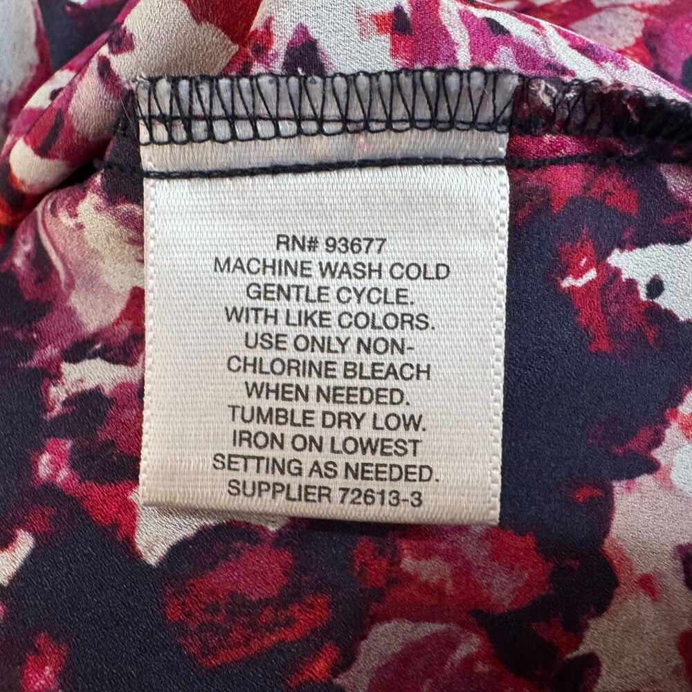 Liz Claiborne Women Blouse Sz S Sheer Multicolor Pleated Sleeveless Split Seams
