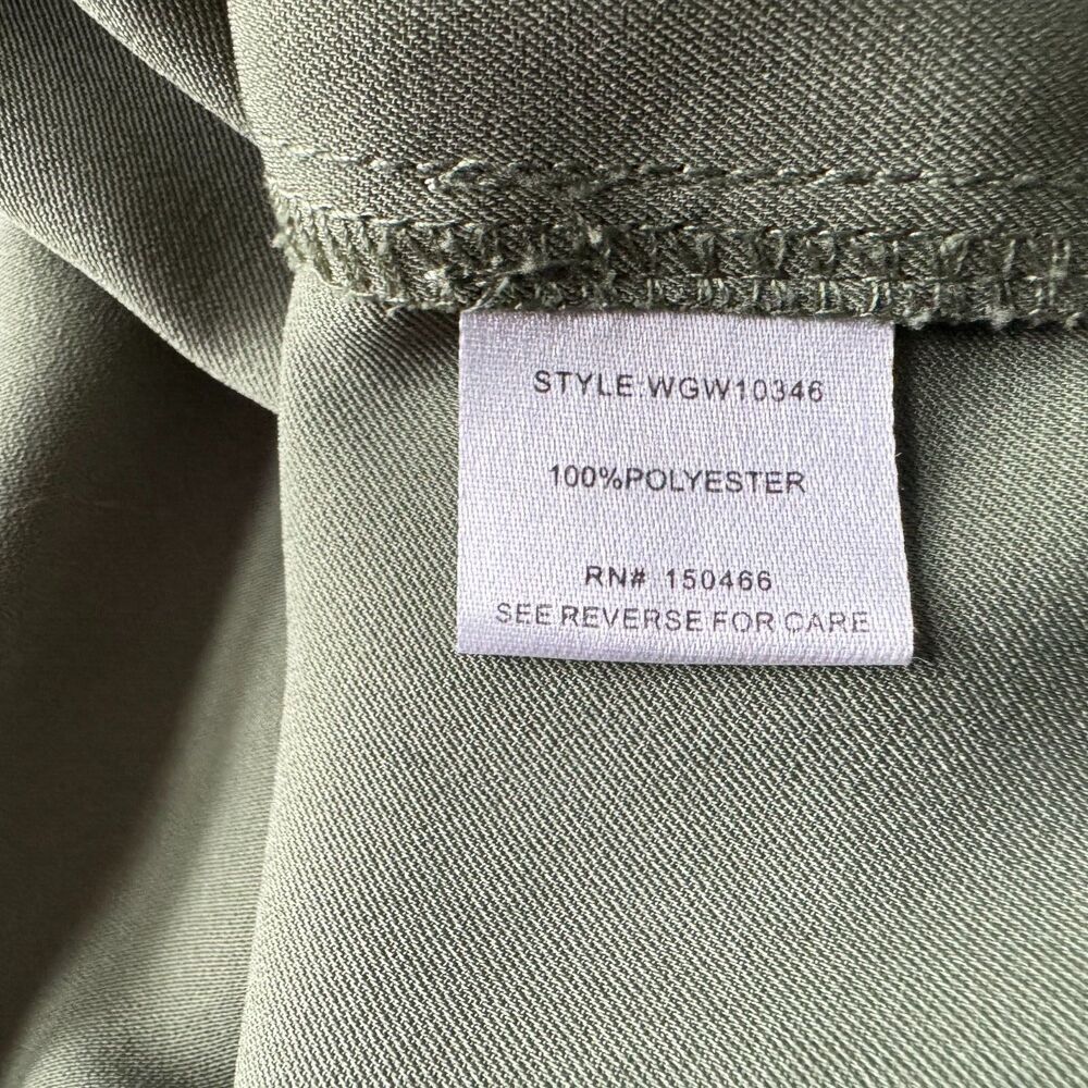 Market & Spruce Tunic Sz L Green Round Neckline Long Cut Out Sleeve Split Back