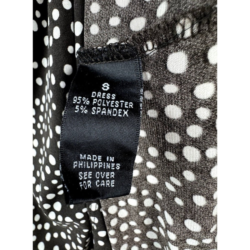 IZ Byer California Women Brown with White polka dots Dress Empire Waist Sz Small