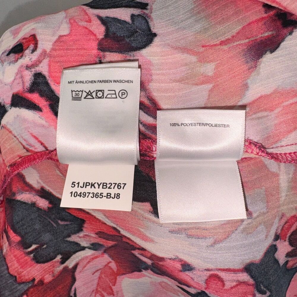 Kasper Top Sz PL Silky Satin Floral Blouse Scoop neck Sleeveless