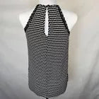 Candies Women Halter Top Sz XS Black White Geometric Print Sleeveless Lace Trim