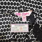 Candies Women Halter Top Sz XS Black White Geometric Print Sleeveless Lace Trim
