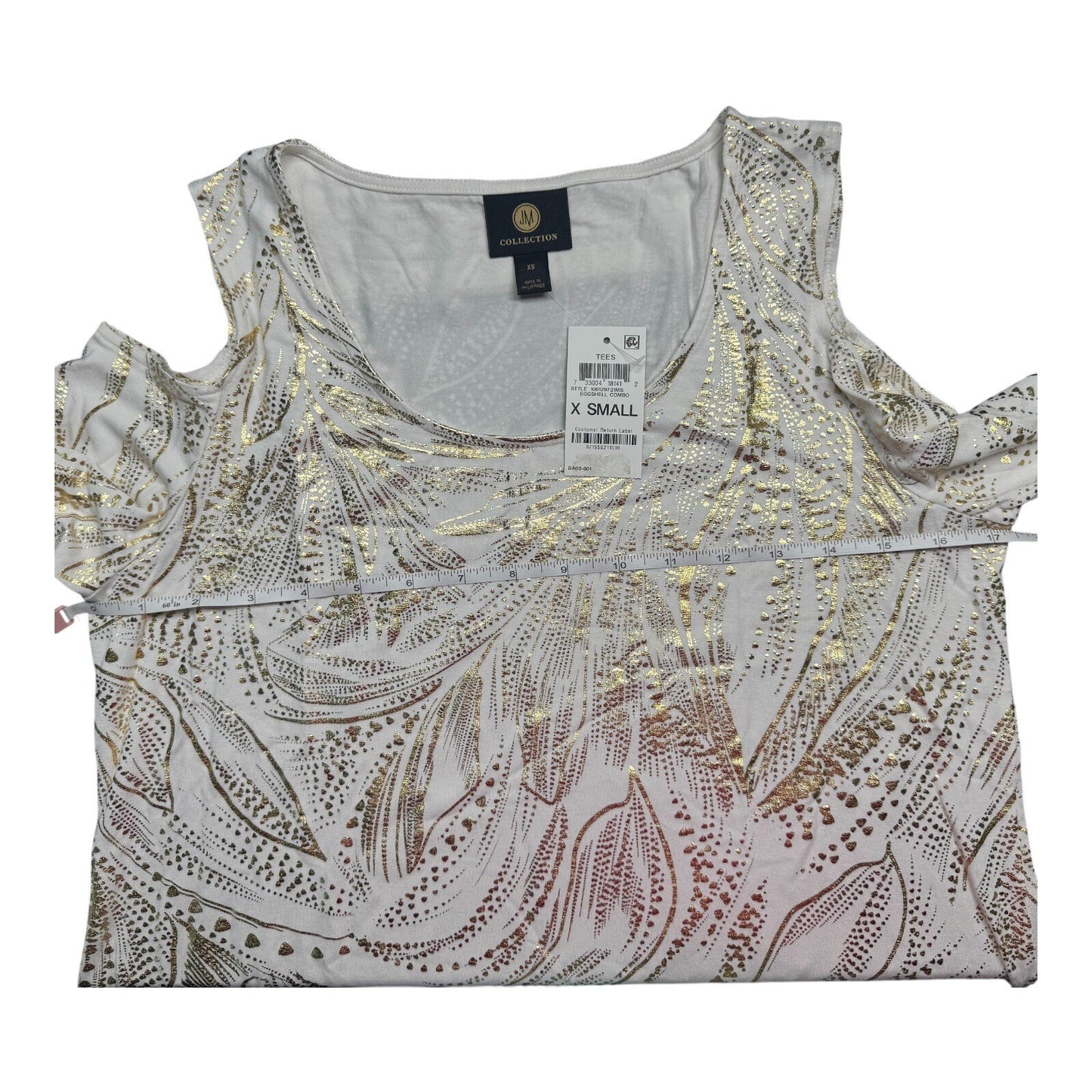 JM Collection Women Top Sz XS Scoop Neck Cold Shoulder Long Sleeve