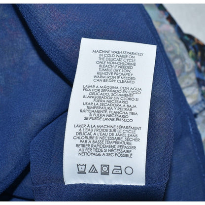 Cabi Blouse Sz S Blue Stained Glass Keyhole Sleeveless Blouse