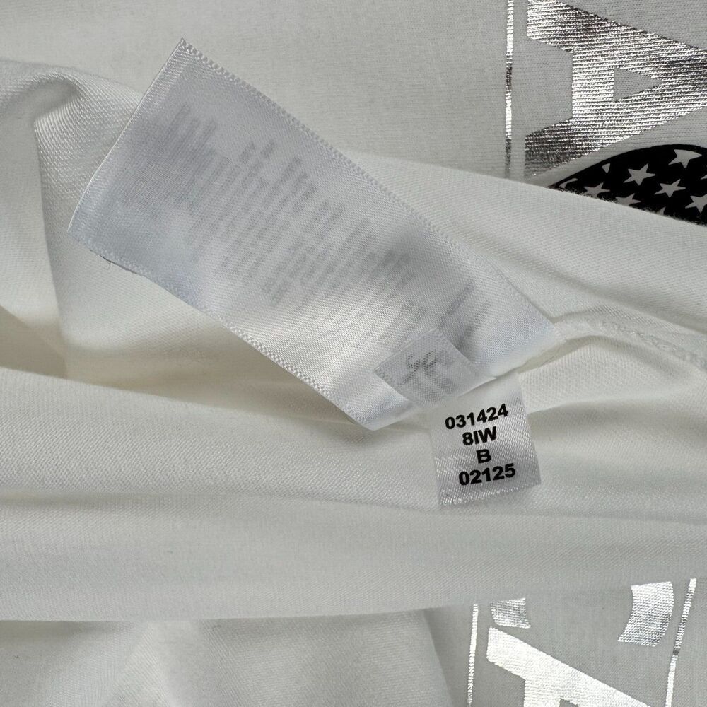 Nautica Jeans Sz L NWT White Short Sleeve Women's Shirt Sparkling