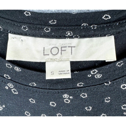 Loft Ann Taylor Mixed Black Tiered Tank Top Size Small