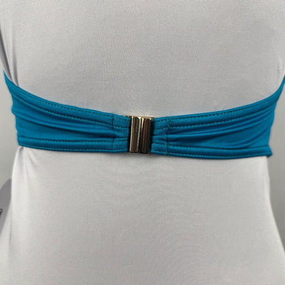 ASOS Luxe Women Sz 4 Turquoise Satin Bustier Cowl Neck Spaghetti Straps