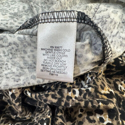 Liz Claiborne Tank Top Sz  PS Brown Leopard Animal Tiered Ruffled Sleeveless