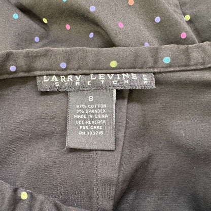 Larry Levine Skort Sz 8 Stretch Black with Multicolor Polka Dots