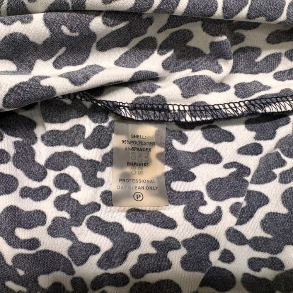 Calvin Klein Ladies Top Sz S Animal print Cowl Neck Sleeveless White and Black