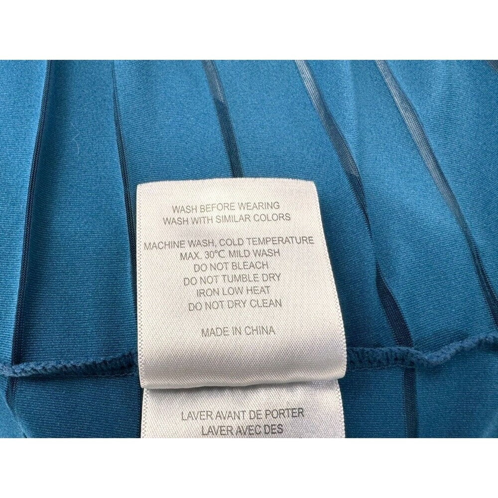 ZYIA Active Athletic Tank Sz M Striped Teal Blue Green with small mesh lines