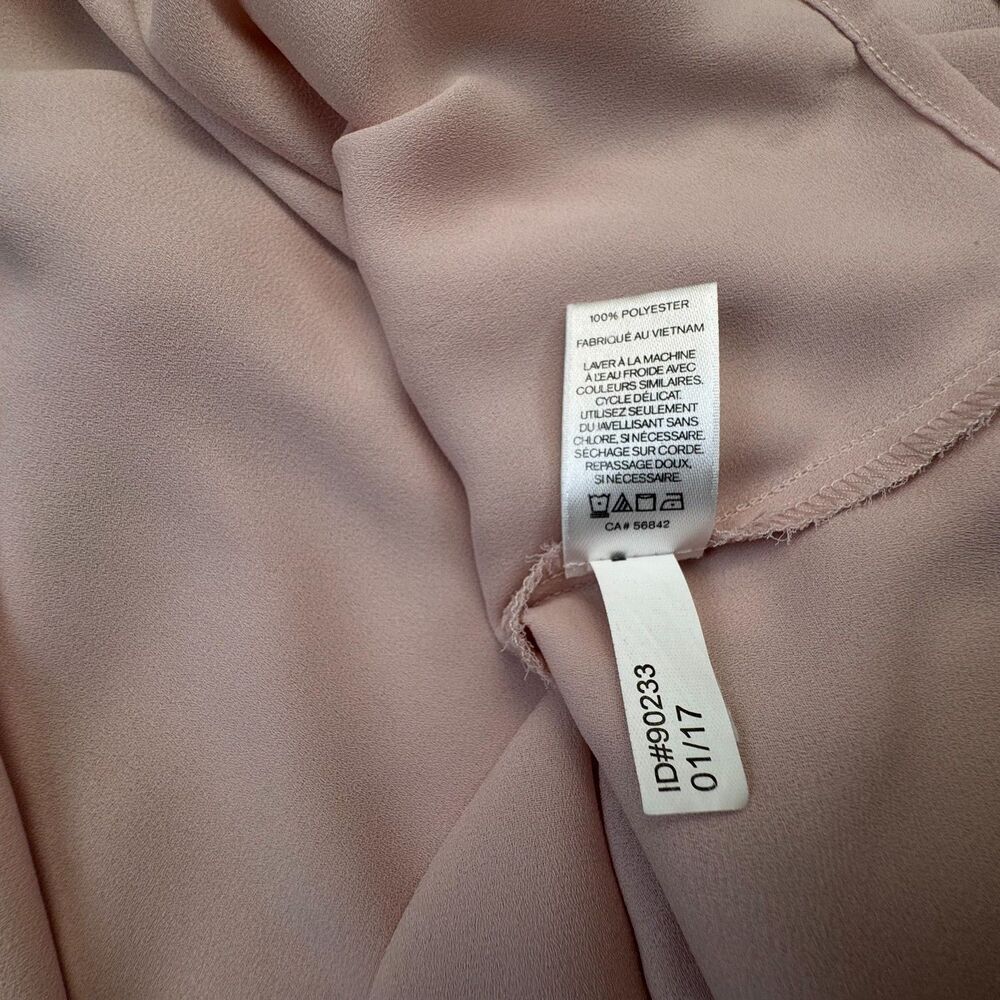 Express Top Sz XS Straps Grommets VNeck Ruffle Cold Shoulder Pullover Dusty Pink