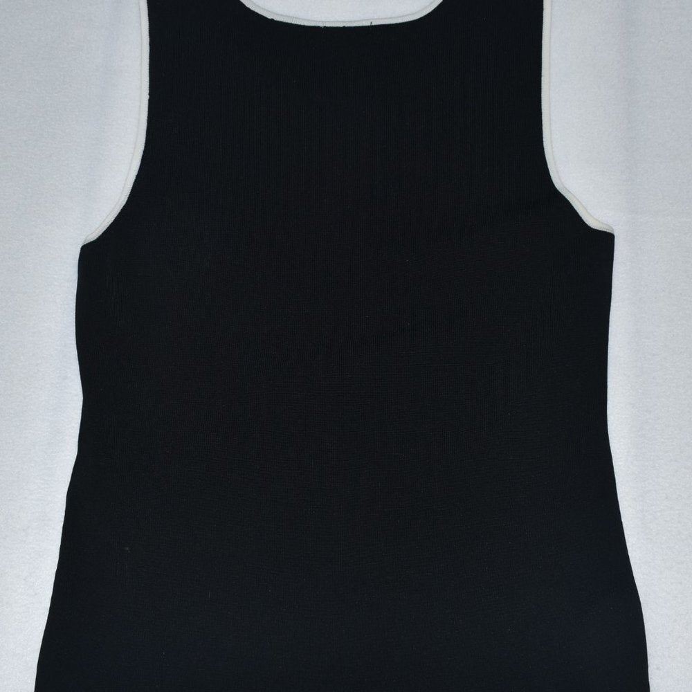 Petite Sophisticate Women Sz M Tank Top Size S Black Round Neck Sleeveless